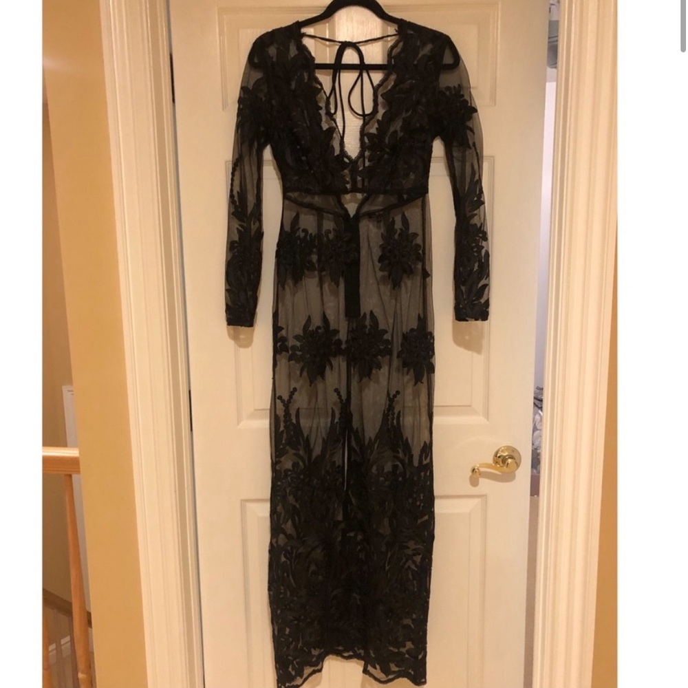 Black Lace Overlay Dress